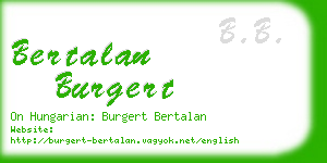 bertalan burgert business card